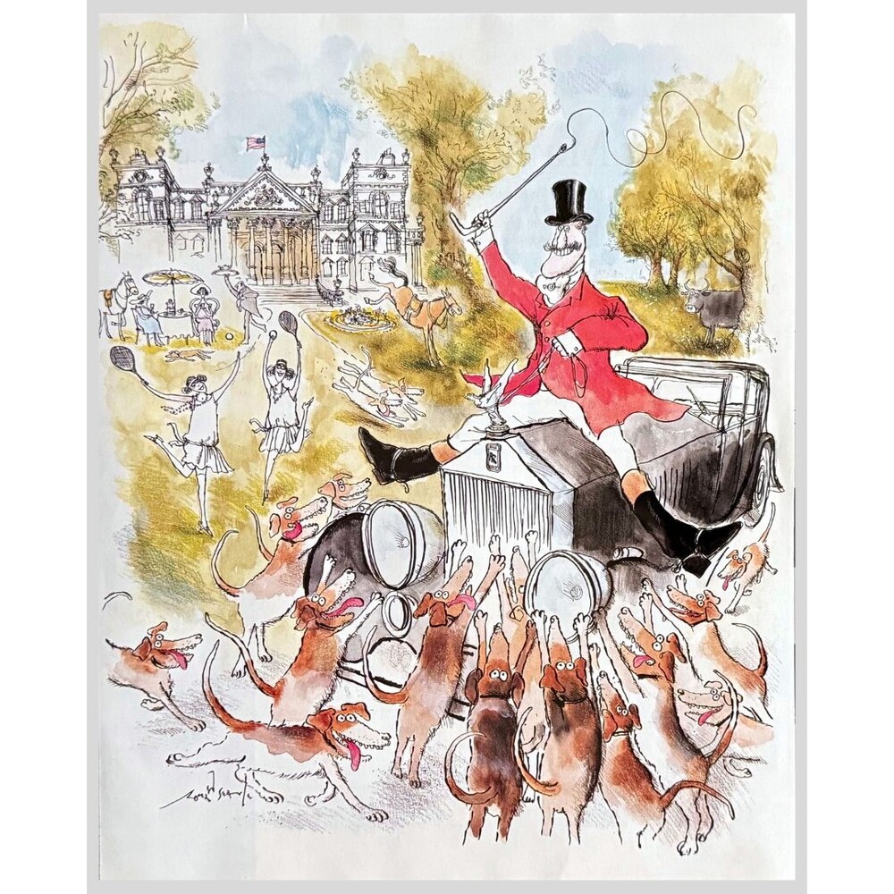 Magazine PRINT 1992 Satirical Illustration - Ronald Searle Glyndebourne Re-Opens